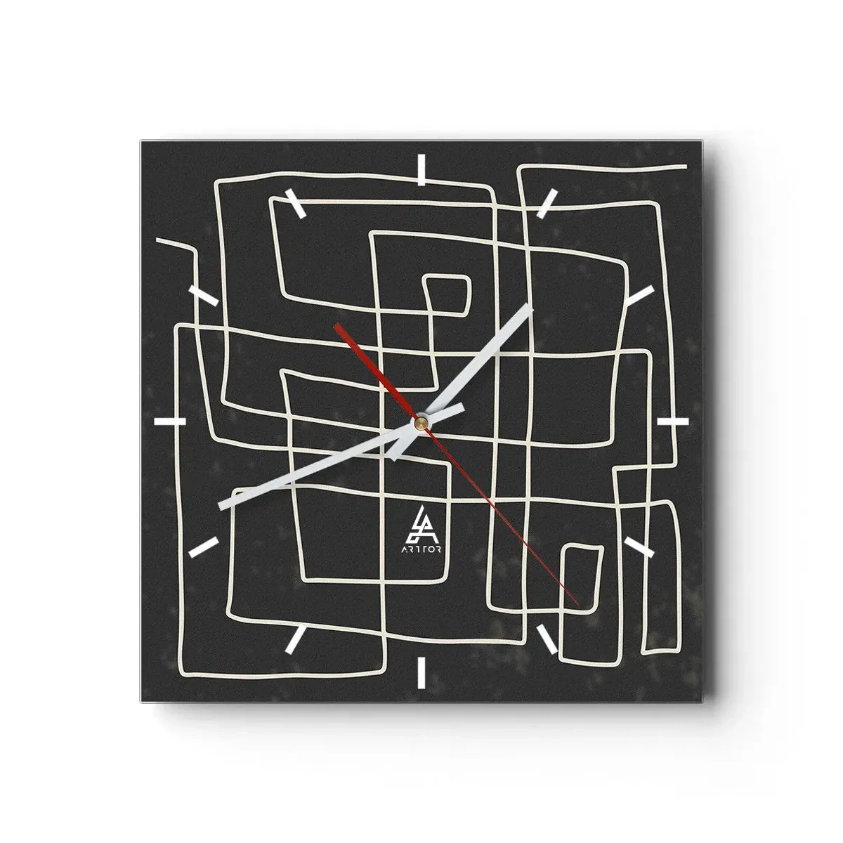 Wall clock - Clock on glass - Not Too Straight - 30x30 cm