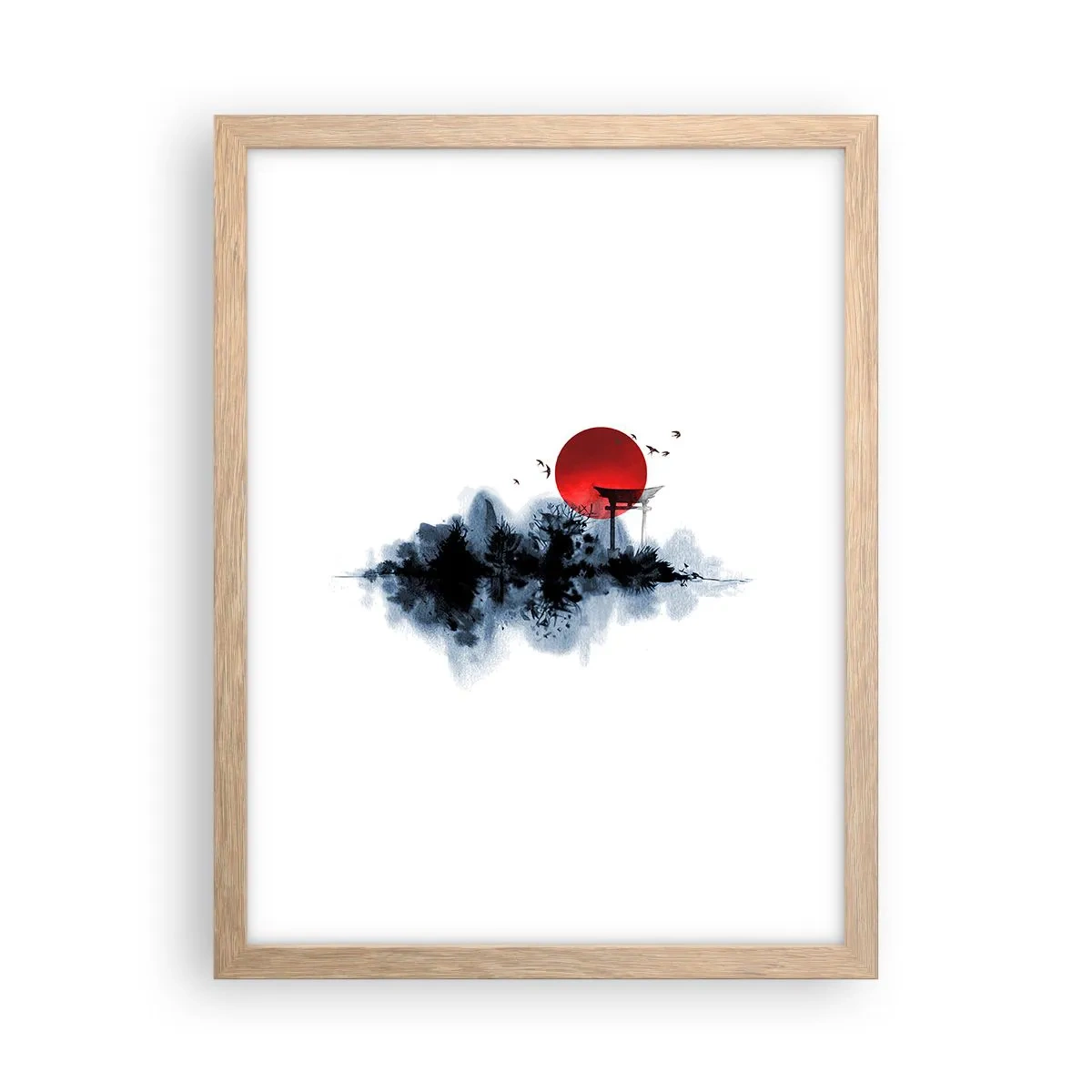 Poster in light oak frame - Japanese View - 30x40 cm