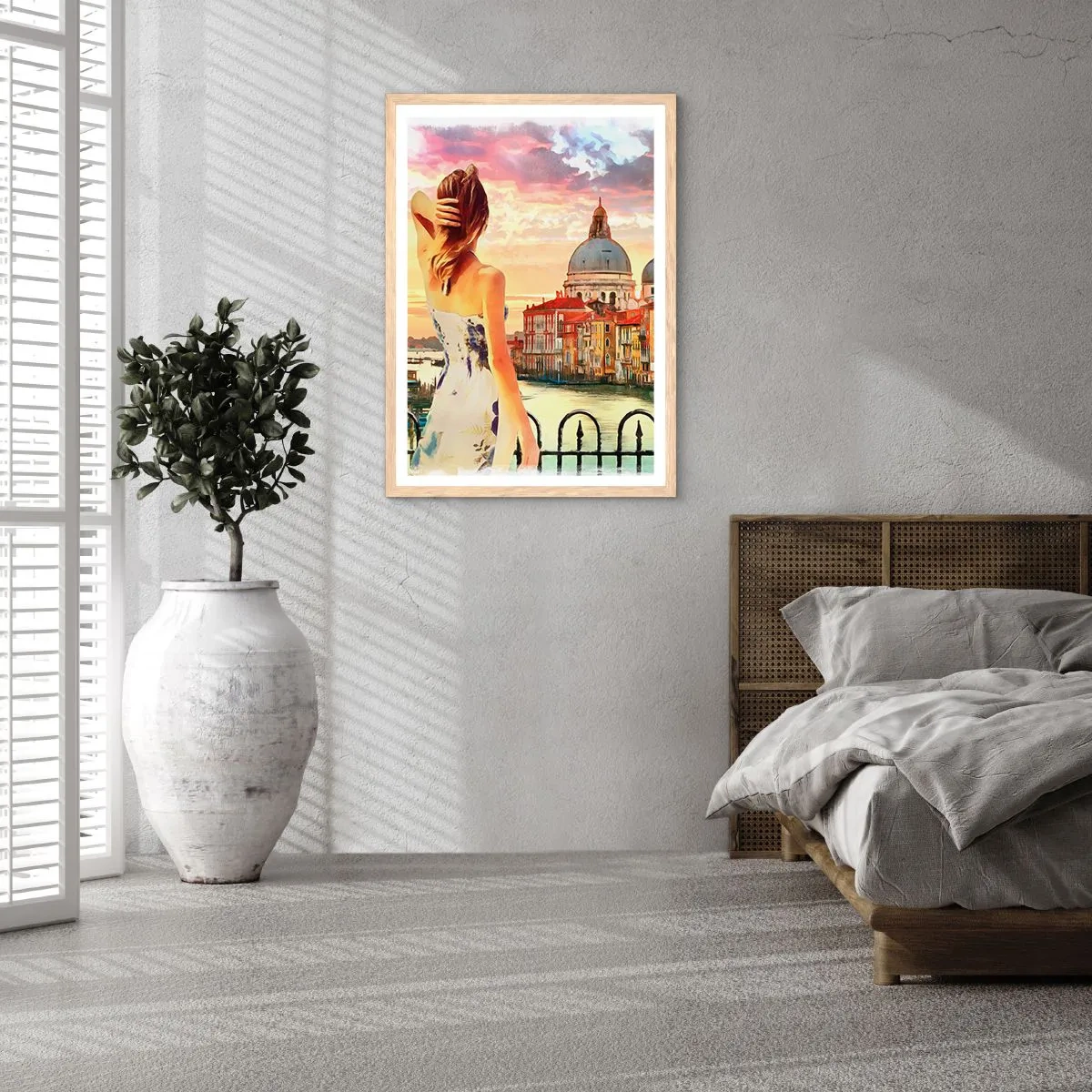 Poster in light oak frame - Venice Adventure - 40x50 cm
