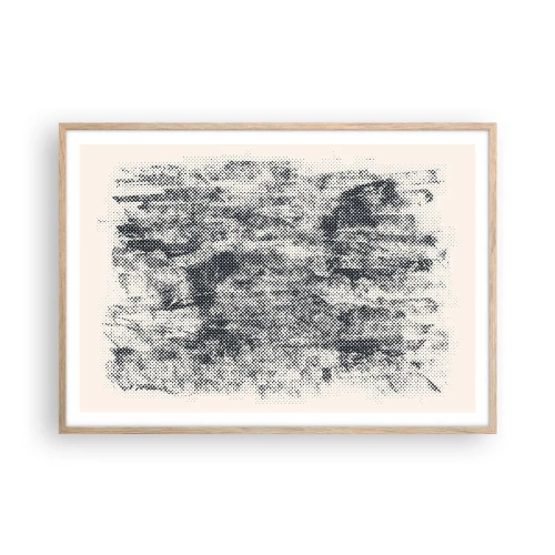 Poster in light oak frame - Foggy Composition - 100x70 cm
