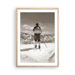 Poster in light oak frame - Mountains Are the Same - 50x70 cm