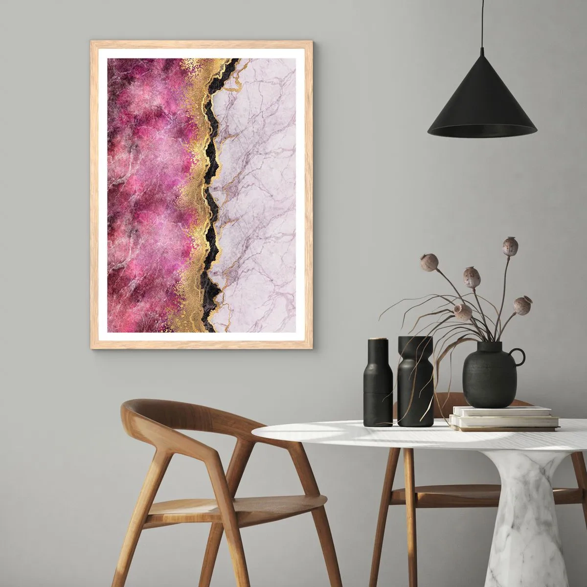 Poster in light oak frame - On the Border - 70x100 cm