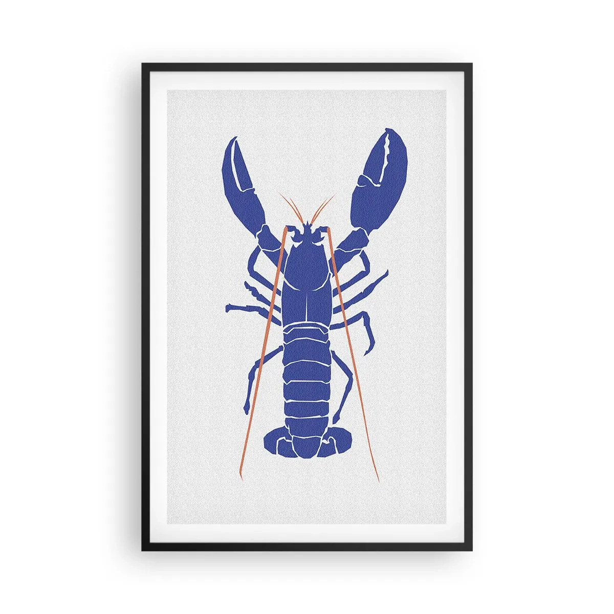 Poster in black frame - Exquisite Lobster in Navy Blue - 61x91 cm