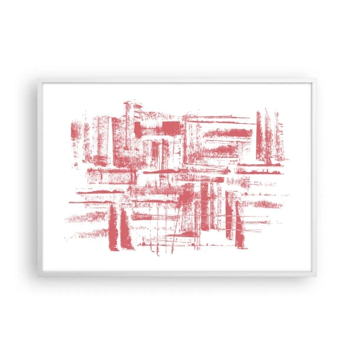 Poster in white frmae - Red City - 100x70 cm
