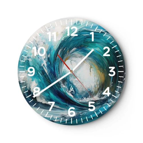 Wall clock - Clock on glass - Sea Portal - 30x30 cm