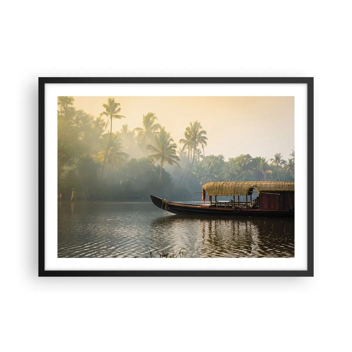 Poster in black frame - House on the River - 70x50 cm