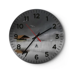 Wall clock - Clock on glass - Shelter from the Rain - 30x30 cm
