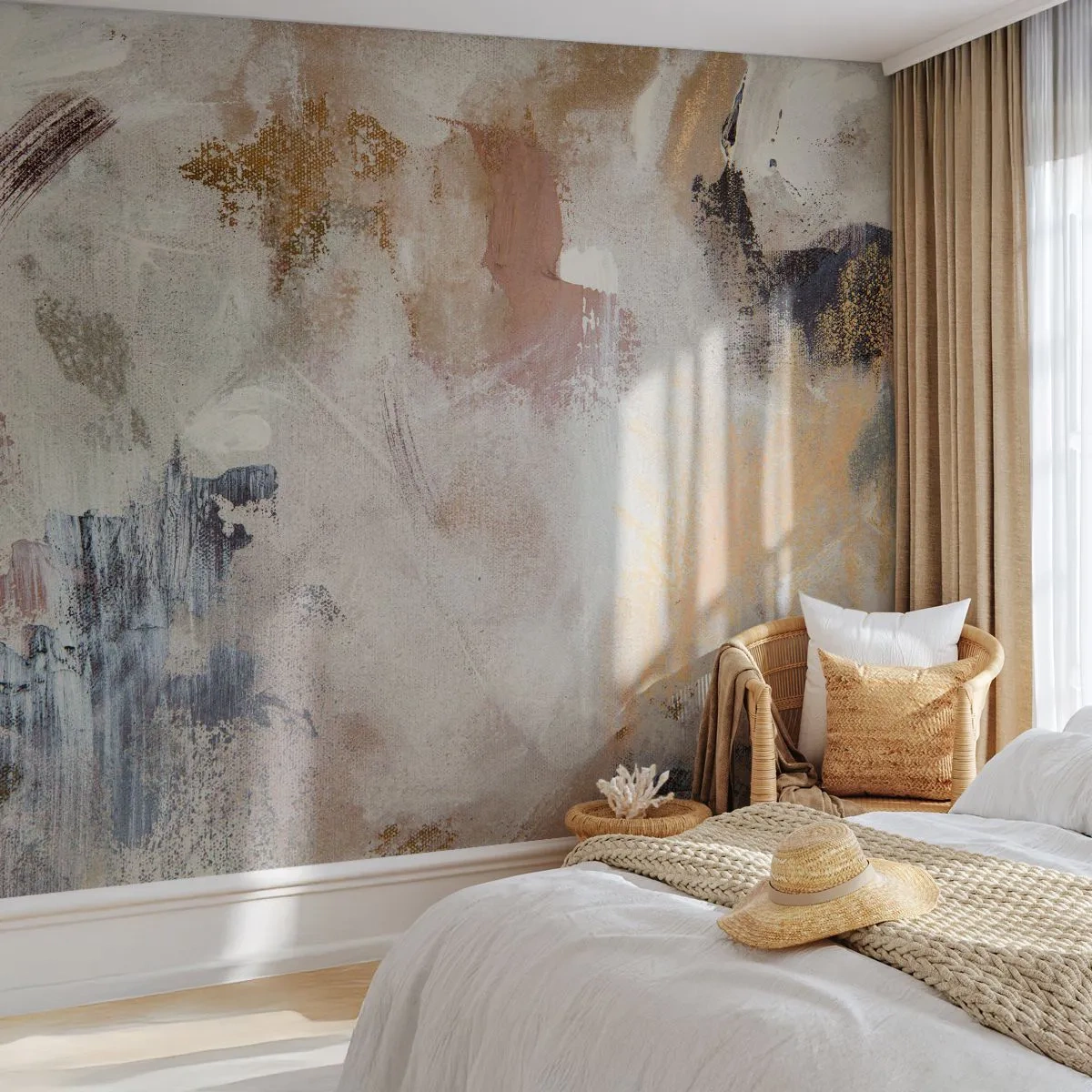 Self-Adhesive Photo Wallpaper Deluxe Sticker - Foggy Abstract - Piece, Abstraction, Minimalism - 500x350 cm