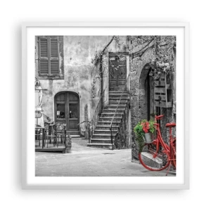Poster in white frmae - Tuscan Alley - 60x60 cm