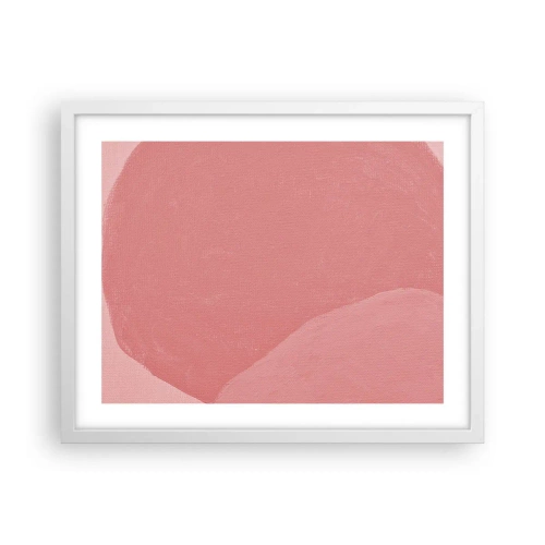 Poster in white frmae - Organic Composition In Pink - 50x40 cm