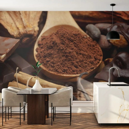 Photo Wallpaper Premium Sand - Best for Stress - Gastronomy, Chocolate, Coffee - 350x256 cm