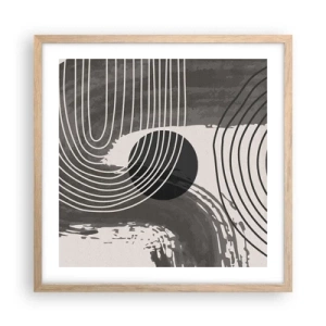 Poster in light oak frame - Oval Wins - 50x50 cm