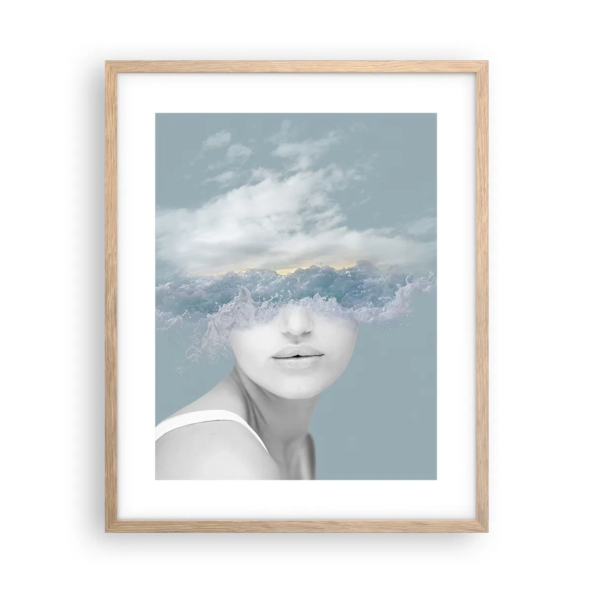 Poster in light oak frame - With the Head In the Clouds - 40x50 cm