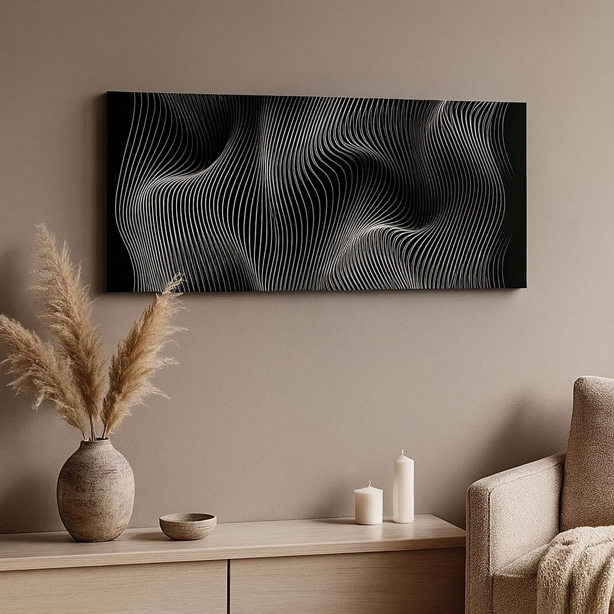 Canvas picture - Dance of the Light in Space - 100x40 cm