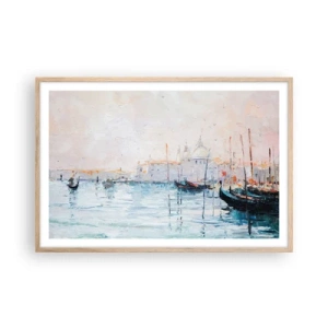 Poster in light oak frame - Behind Water behind Fog - 91x61 cm