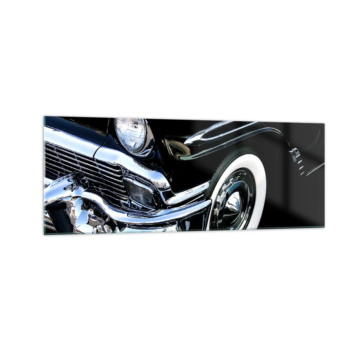 Glass picture - Classics in Silver, Black and White - 140x50 cm