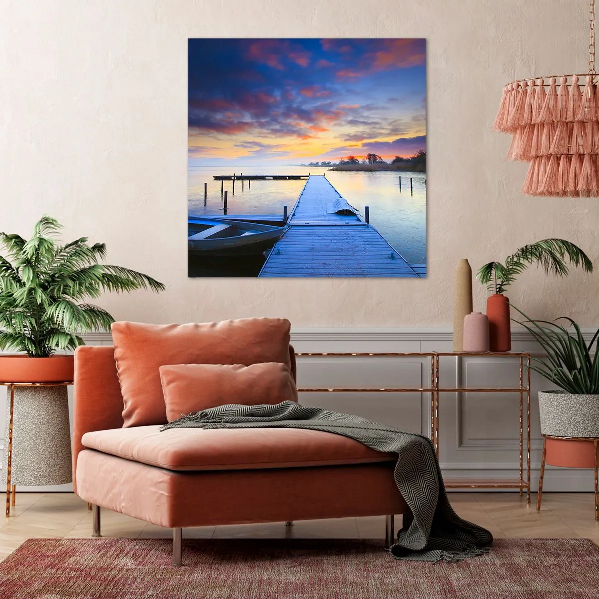 Canvas picture - Purple-Golden Peace - 70x70 cm