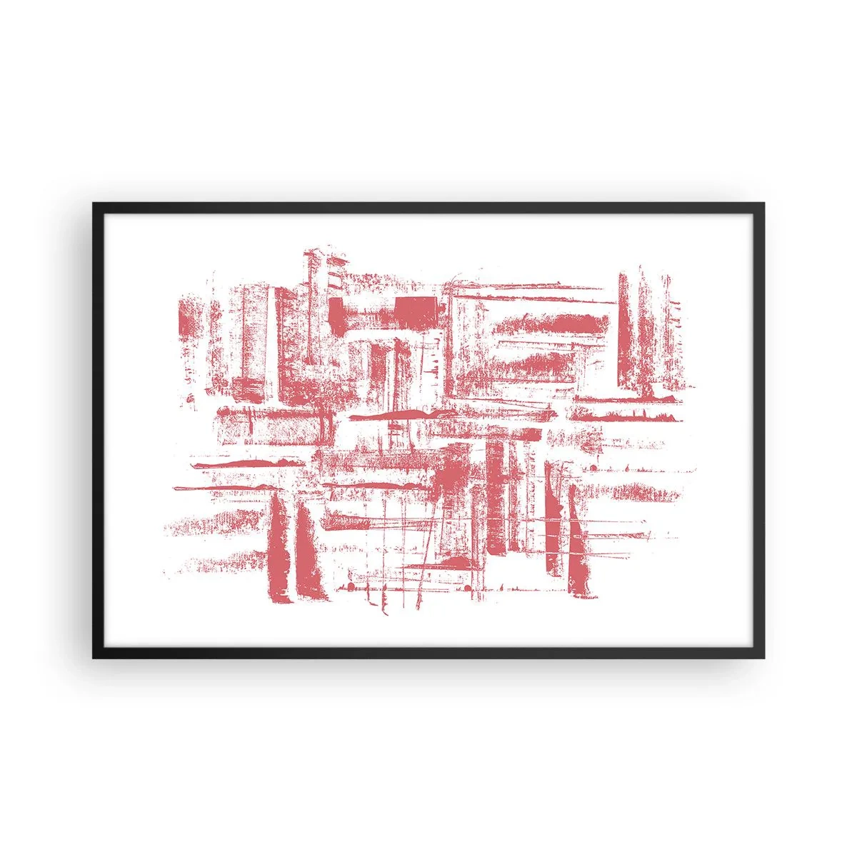 Poster in black frame - Red City - 91x61 cm
