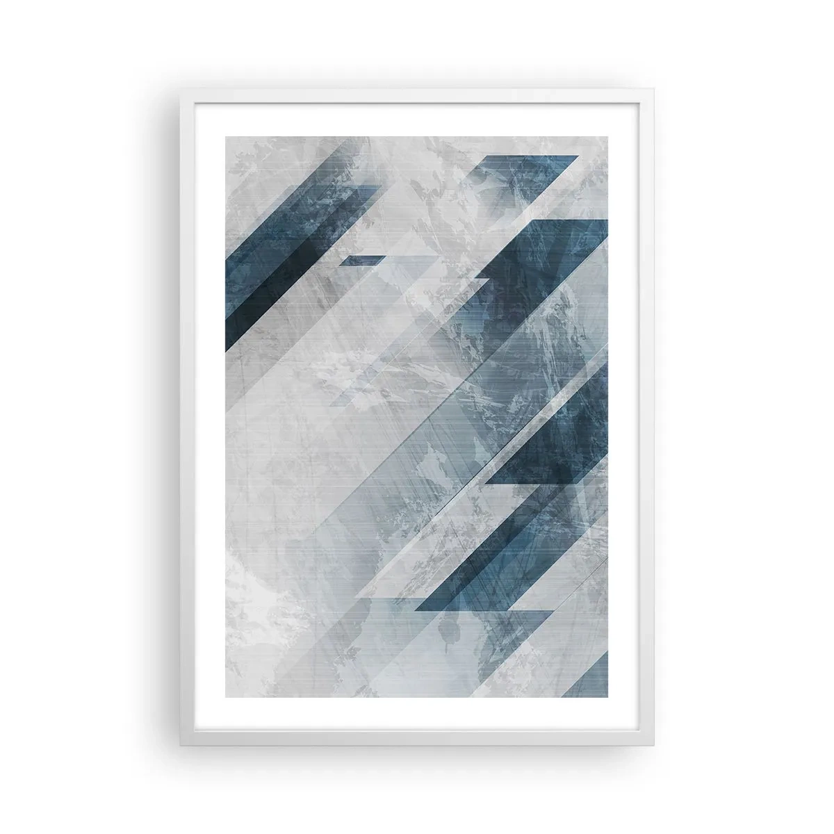 Poster in white frmae - Spacial Composition - Movement of Greys - 50x70 cm