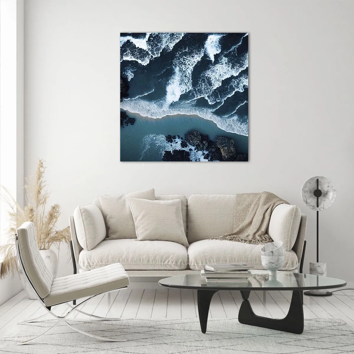 Glass picture - Envelopped by Waves - 30x30 cm