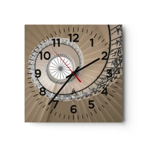 Wall clock - Clock on glass - Inside the Shell - 30x30 cm