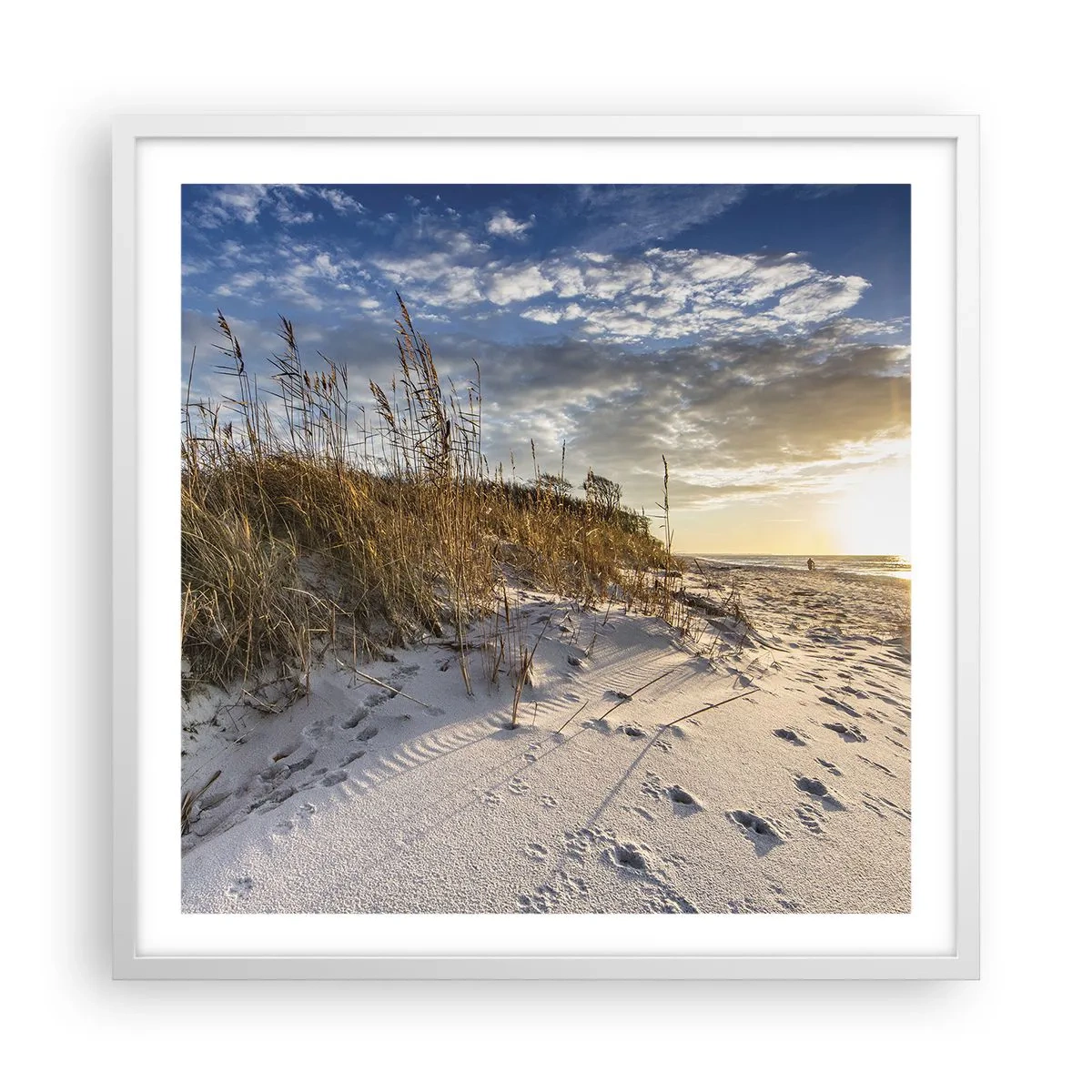 Poster in white frmae - Invitation to a Walk - 60x60 cm