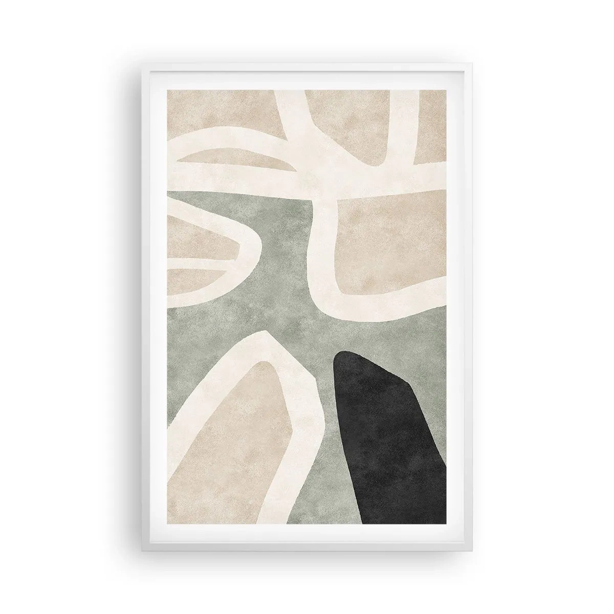 Poster in white frmae - Composition with a Black Motif - 61x91 cm