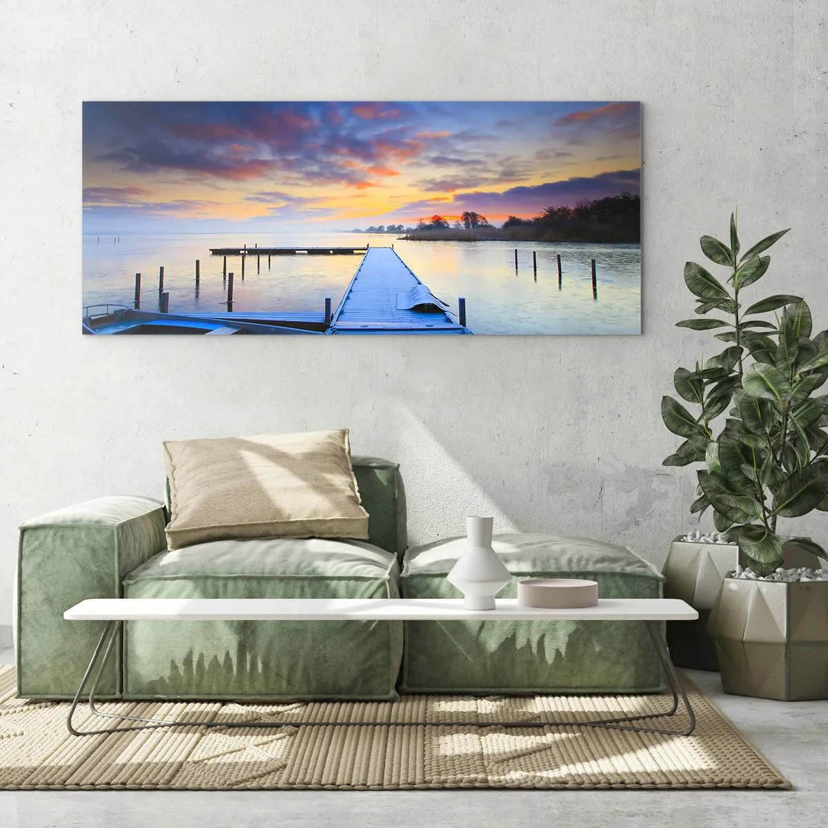 Glass picture - Purple-Golden Peace - 140x50 cm