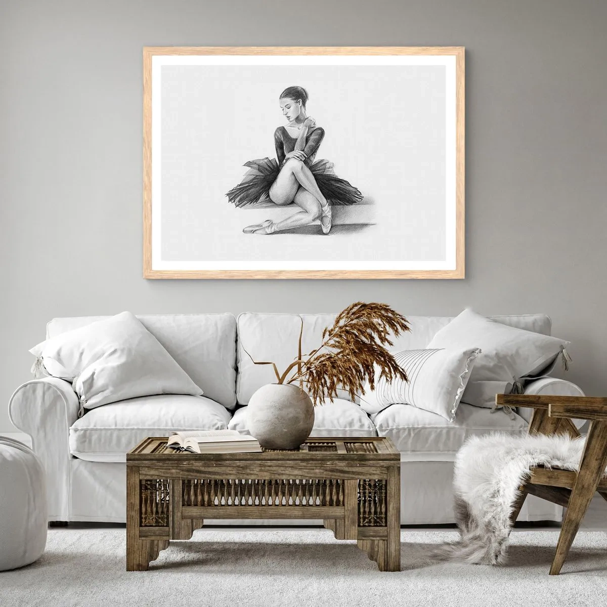 Poster in light oak frame - Enchanted by a Dance - 50x40 cm