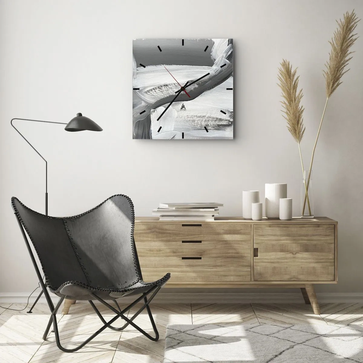 Wall clock - Clock on glass - With a Decisive Move - 30x30 cm