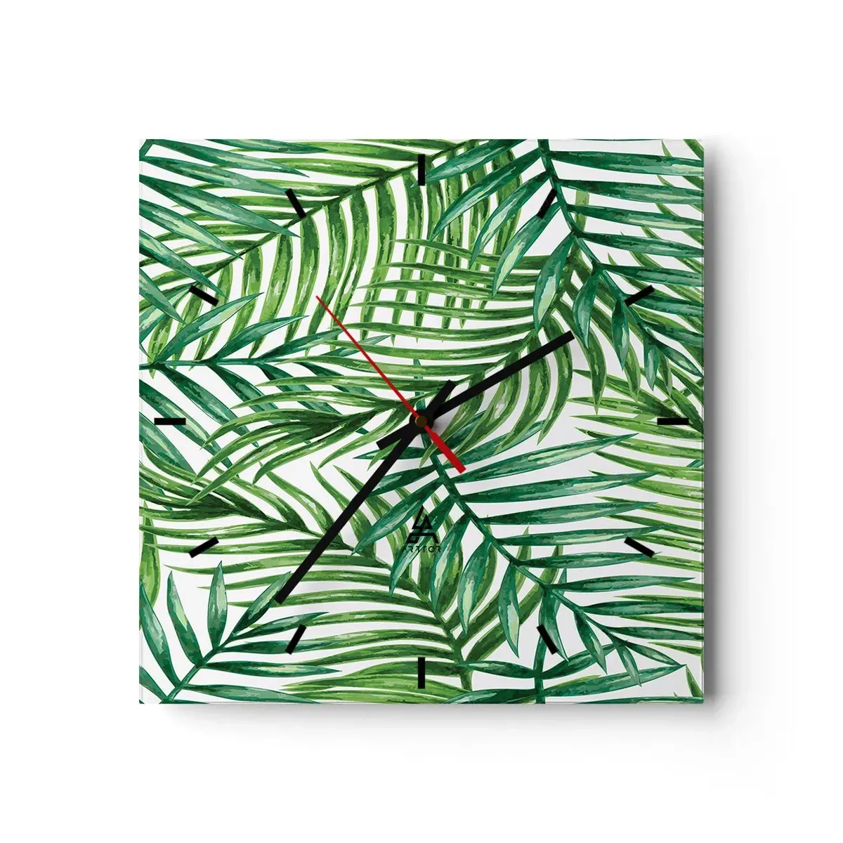 Wall clock - Clock on glass - Under the Green Canopy - 30x30 cm