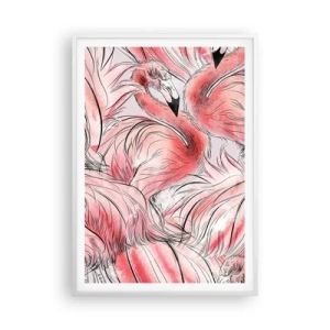 Poster in white frmae - Bird Corps de Ballet - 70x100 cm