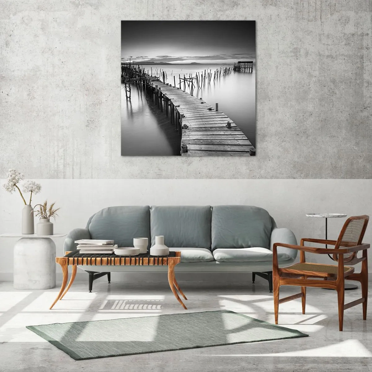 Glass picture - Peace of a Forgotten Shore - 70x70 cm