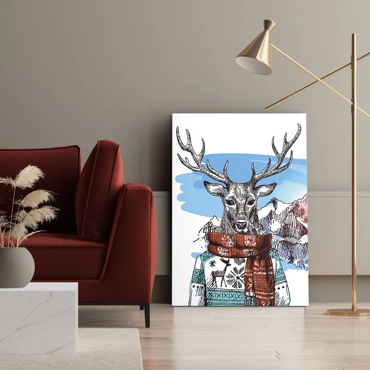 Canvas picture - Even a Deer Is Not Cold - 70x100 cm