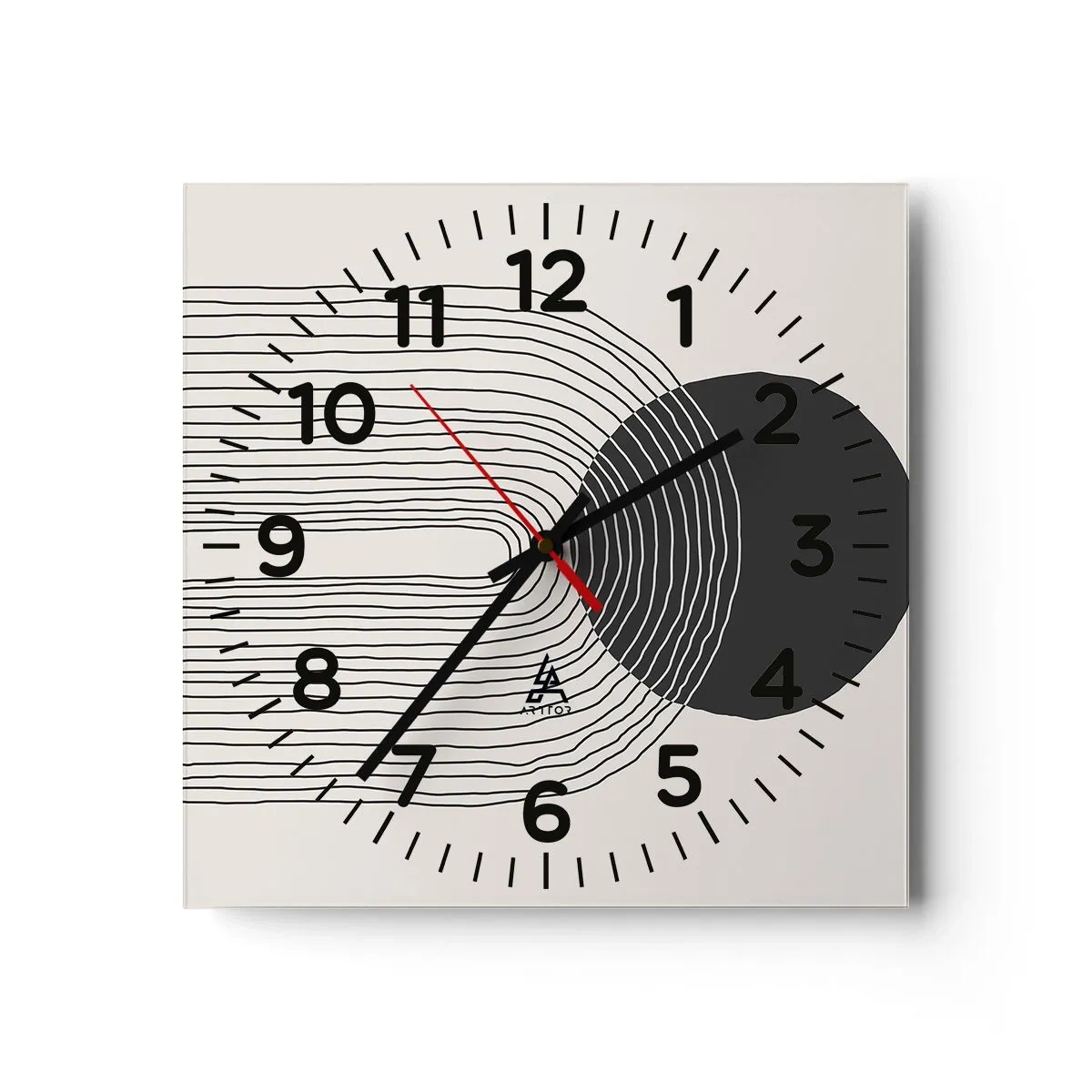 Wall clock - Clock on glass - Trembling and Certainty - 30x30 cm