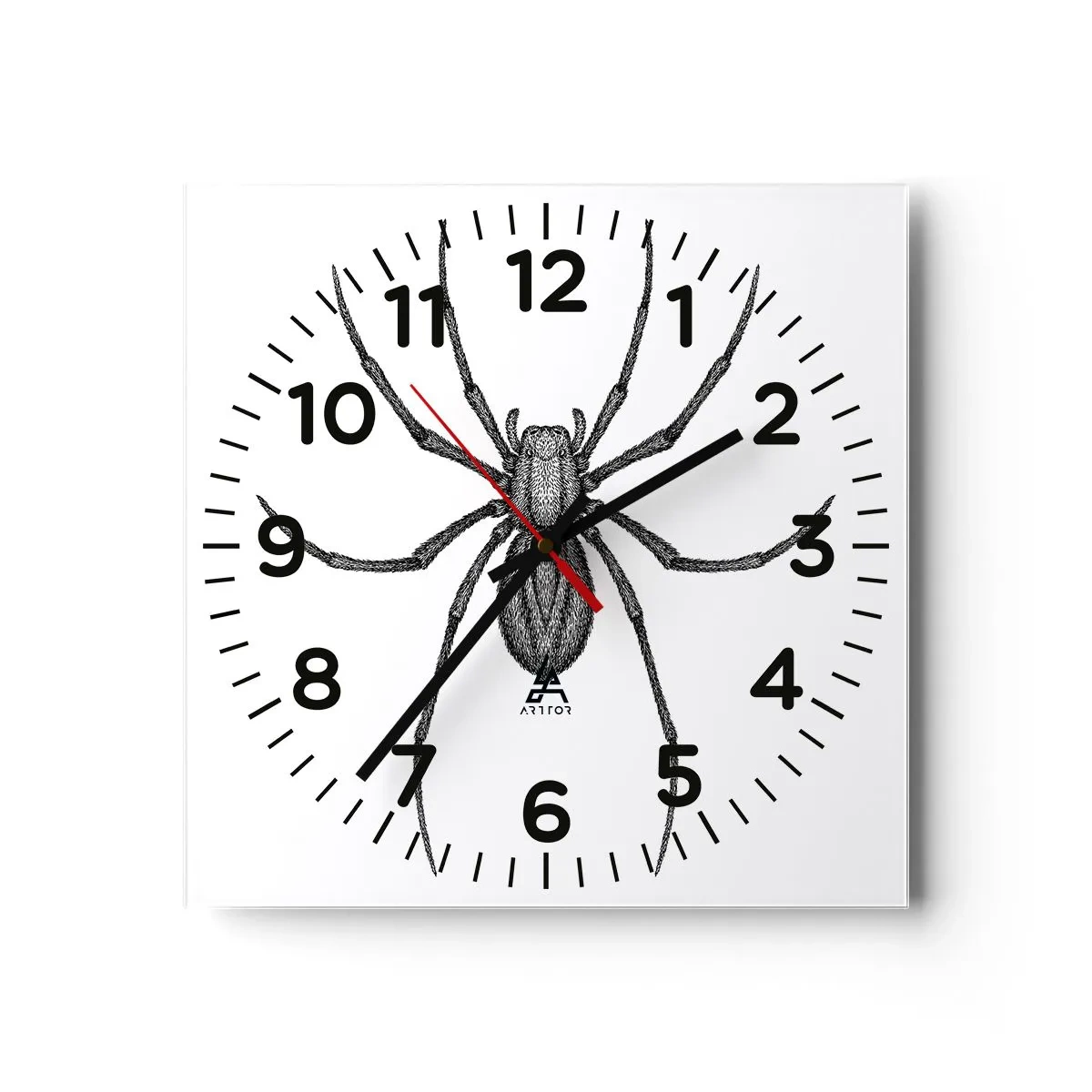 Wall clock - Clock on glass - Disturbing Precision - 40x40 cm