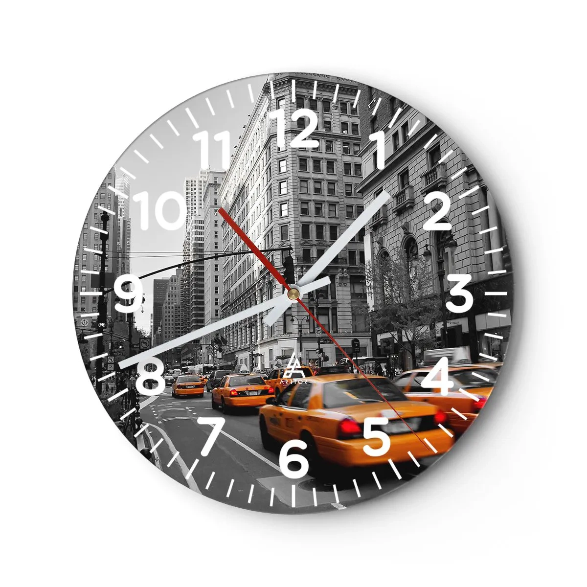 Wall clock - Clock on glass - Suns of a Big City - 40x40 cm