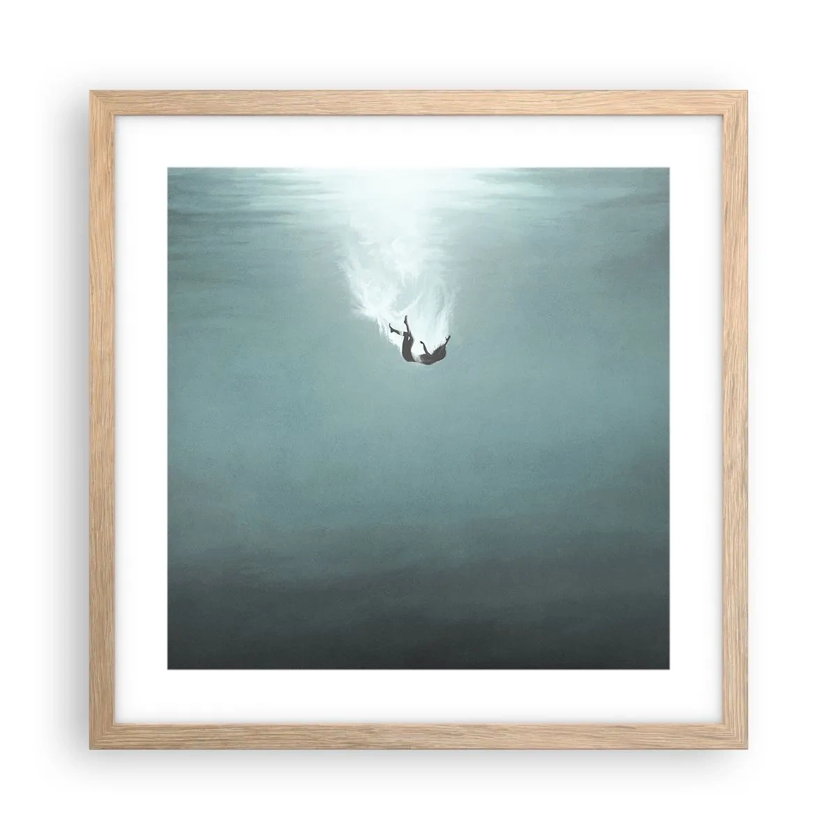 Poster in light oak frame - In the Arms of the Ocean - 40x40 cm