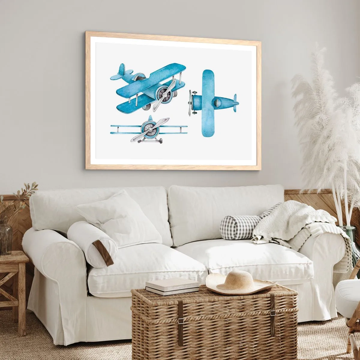 Poster in light oak frame - Born Winner - 50x40 cm