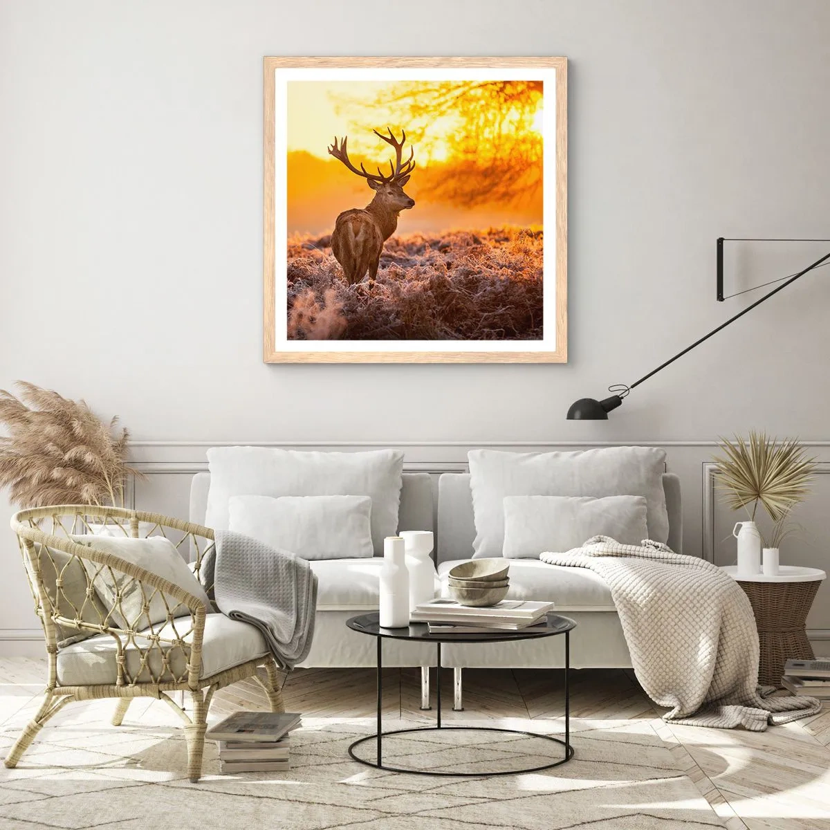 Poster in light oak frame - King of Autumnal Forest - 30x30 cm