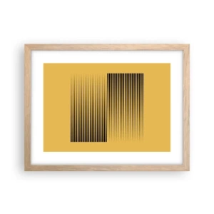 Poster in light oak frame - Square Opposites - 40x30 cm