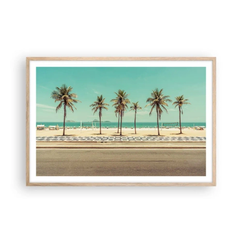 Poster in light oak frame - By the Beach - 91x61 cm