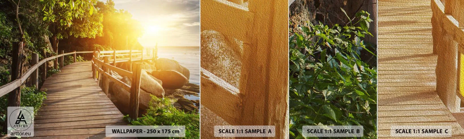 Photo Wallpaper Sample Premium Sand - Another Bend, New Wonders - Landscape, Seaside Promenade, Sea - 100x30 cm