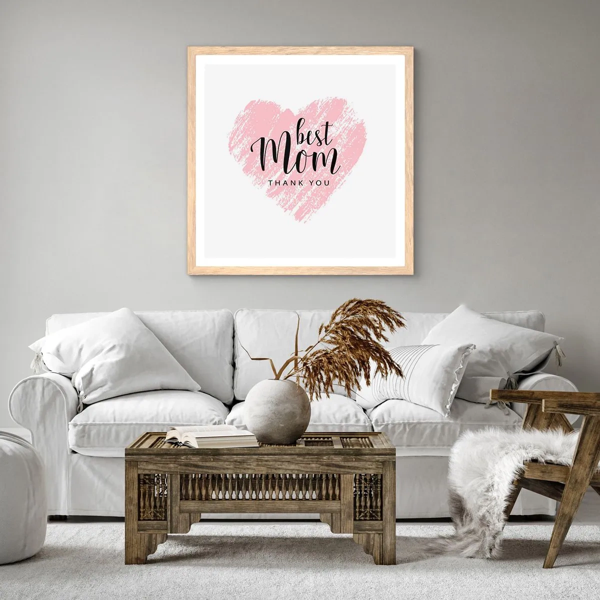 Poster in light oak frame - Always the Right Moment - 50x50 cm