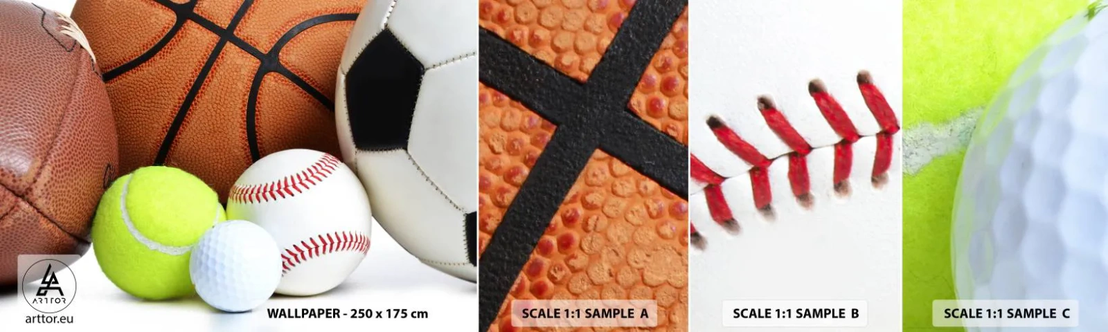 Photo Wallpaper Sample Standard Eco - Football Unites Us - Sport, Football, Basketball Ball - 100x30 cm