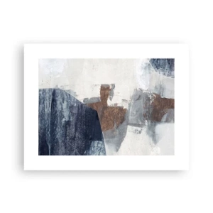 Poster - Blue and Brown Shapes - 40x30 cm