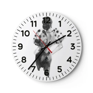 Wall clock - Clock on glass - She Passed by - 30x30 cm