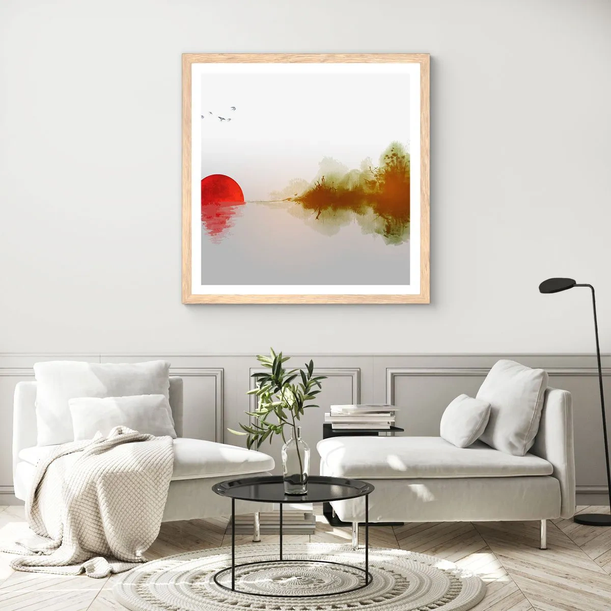 Poster in light oak frame - Promise of Peace - 60x60 cm