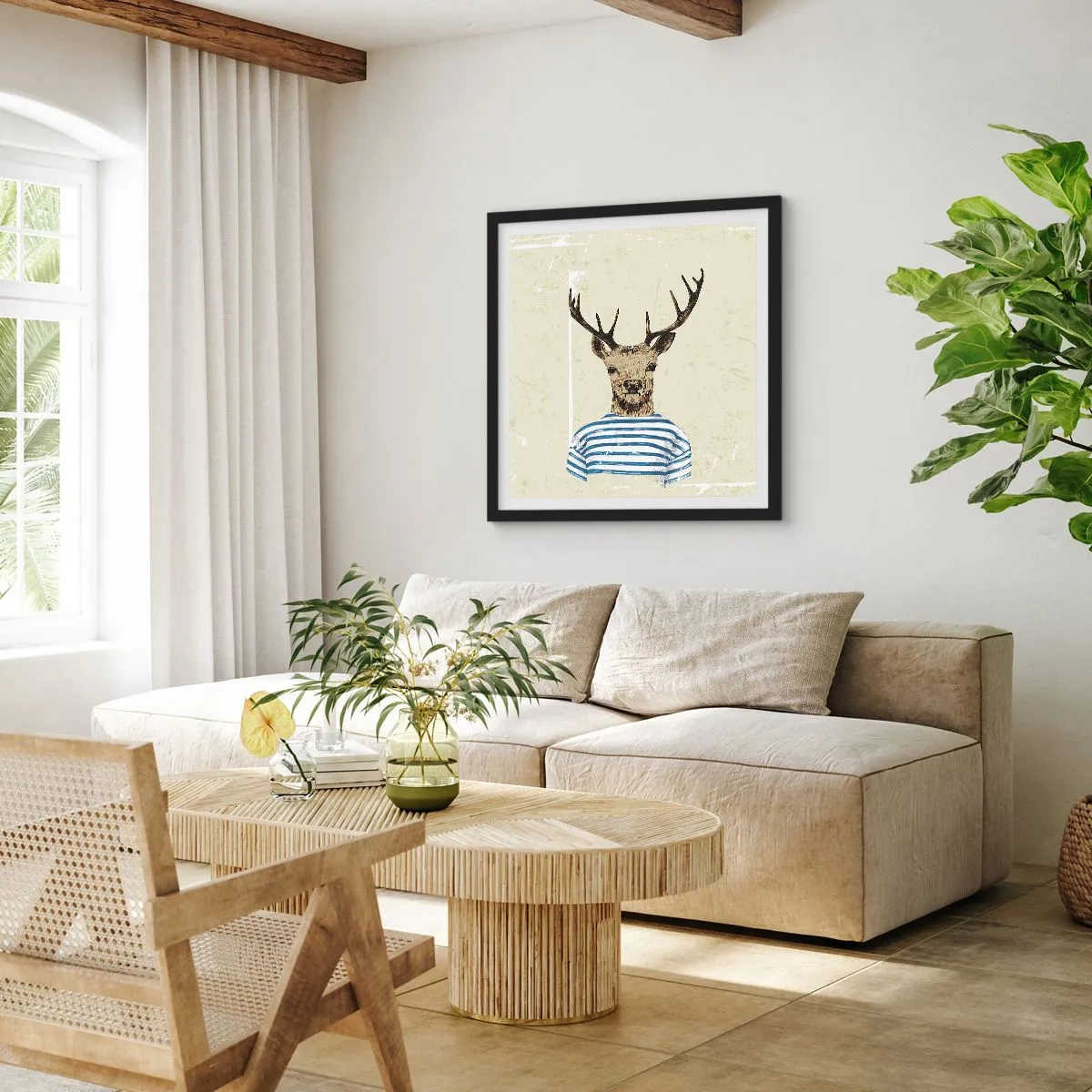 Poster in black frame - Becaue I Like Striped T-Shirts - 50x50 cm