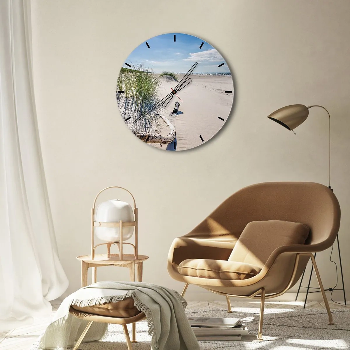 Wall clock - Clock on glass - The Most Beautiful? Baltic One - 40x40 cm